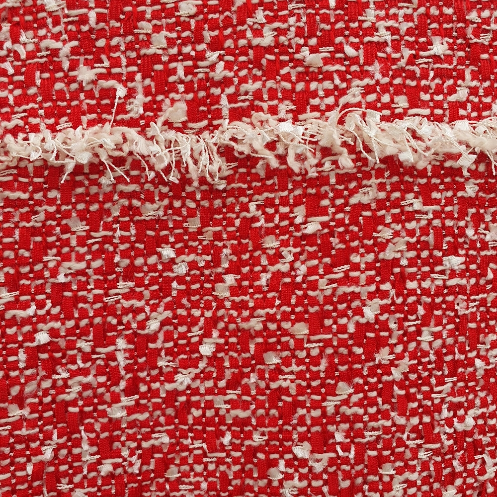 M&S Red Boucle Fringed Classic Jacket Uk12. - Picture 8 of 14